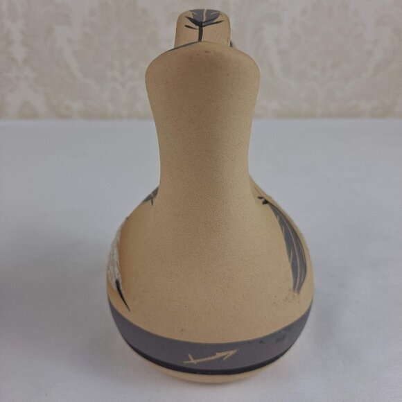 Native American Pottery Wedding Vase Gray and White Signed By Gray Feather Vtg - Picture 6 of 9